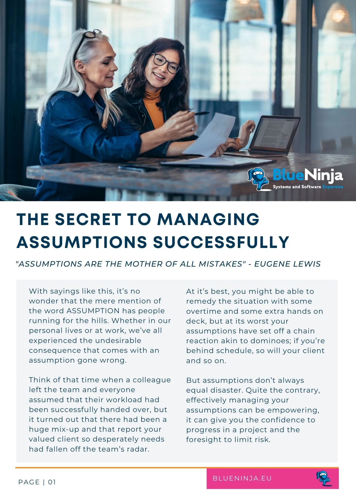 Resource cover - the secret to managing assumptions successfully